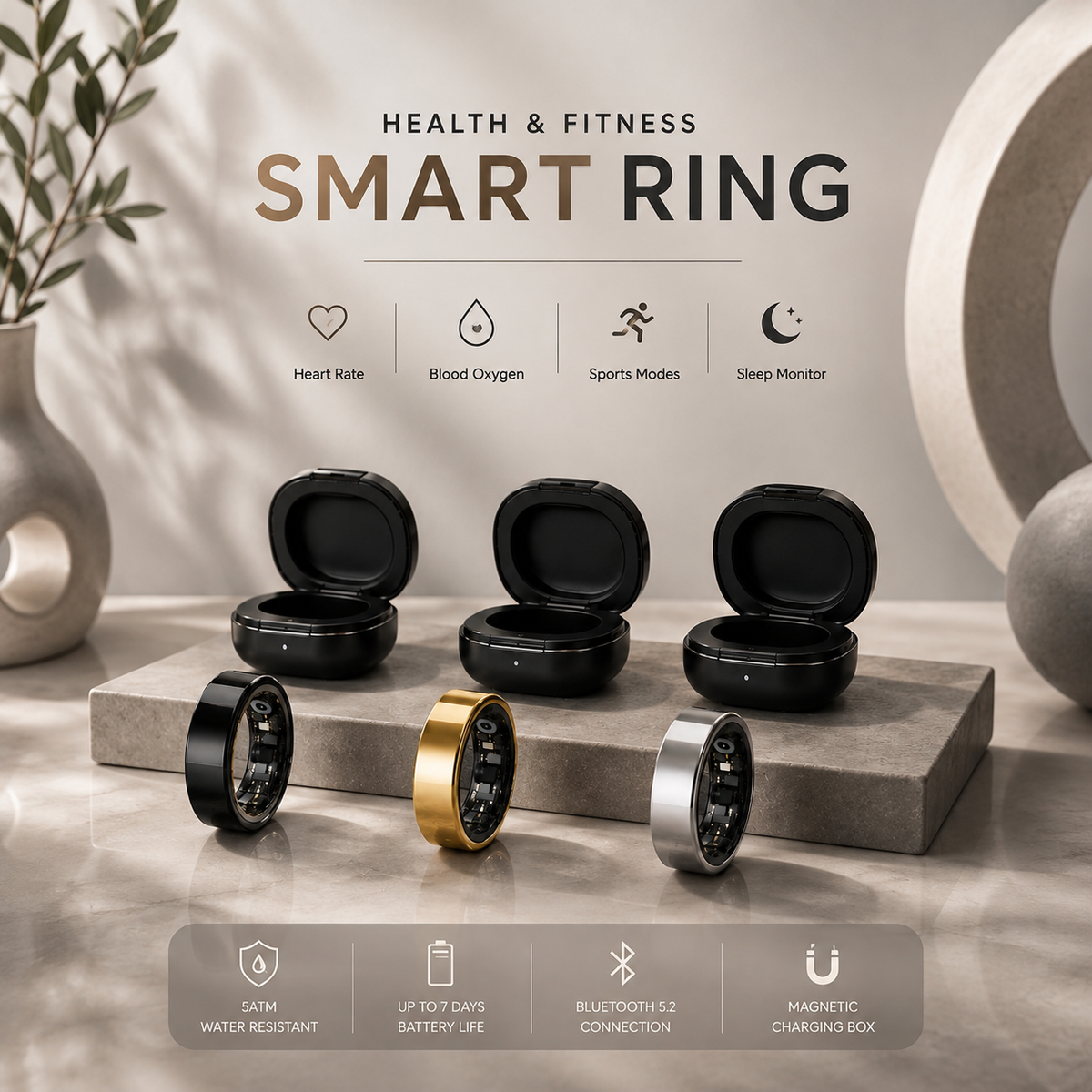Health and Fitness Smart Ring