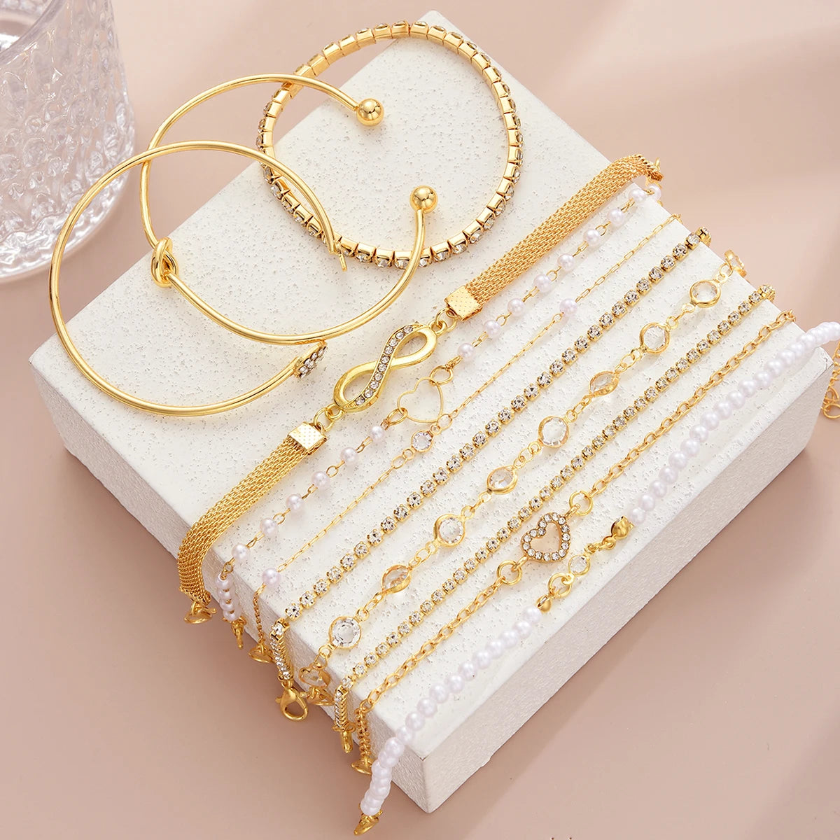 Luxury Gold Charm Bracelet Set