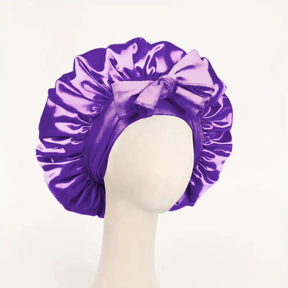 Adjustable Satin Bonnet with Tie