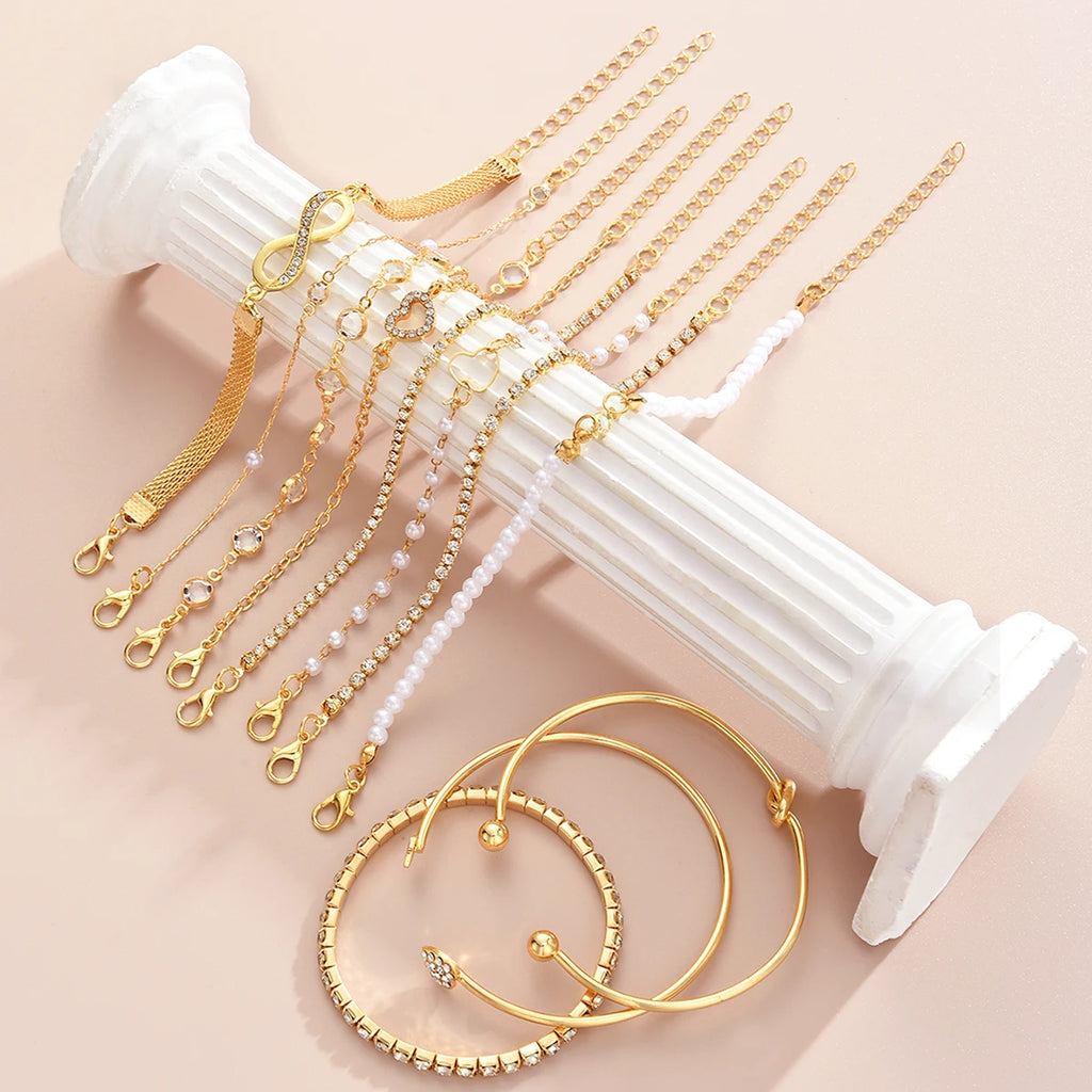 Luxury Gold Charm Bracelet Set