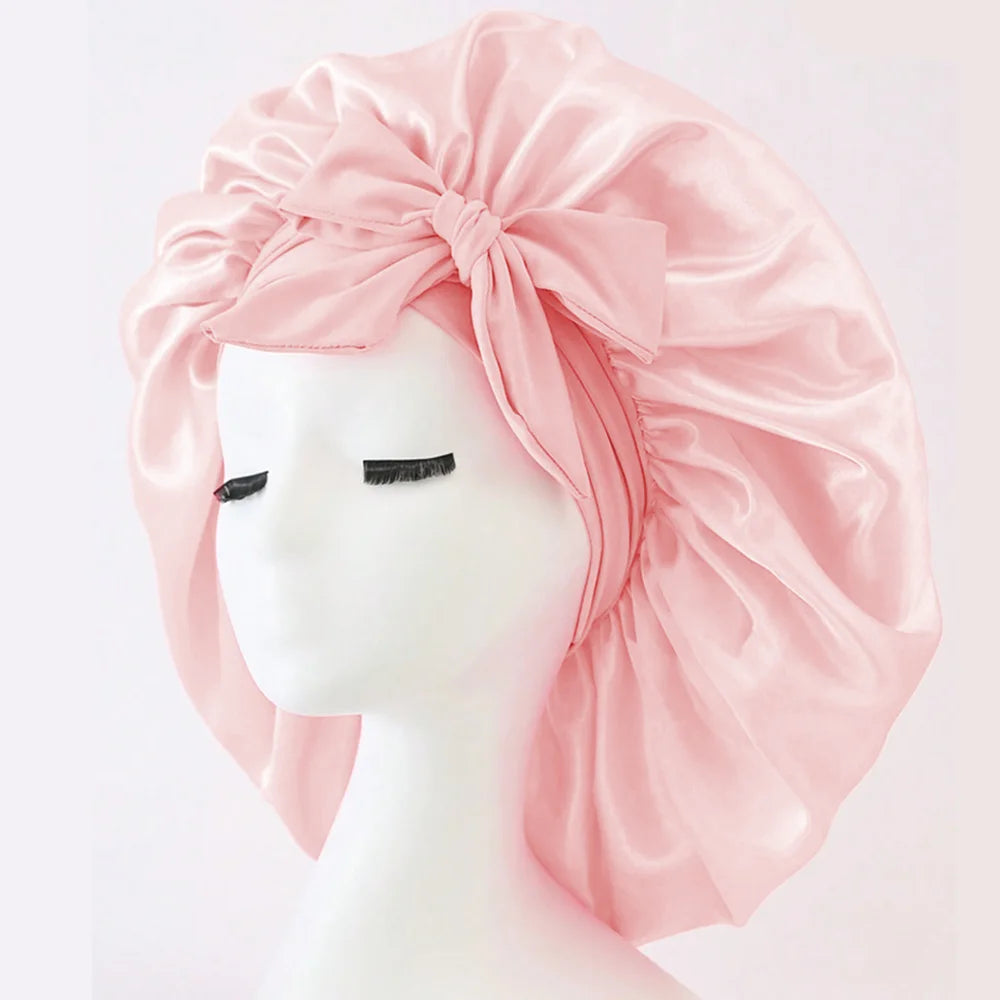 Adjustable Satin Bonnet with Tie