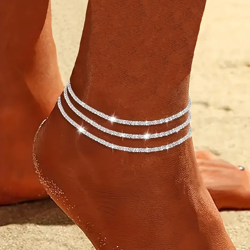 Bohemian Geometric Anklet Set
