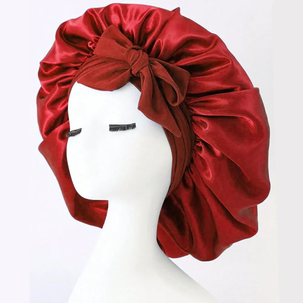 Adjustable Satin Bonnet with Tie