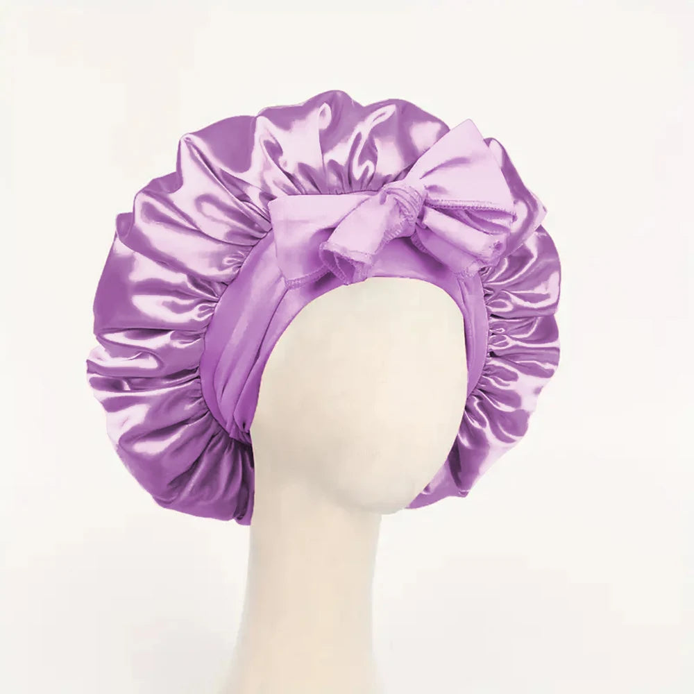 Adjustable Satin Bonnet with Tie