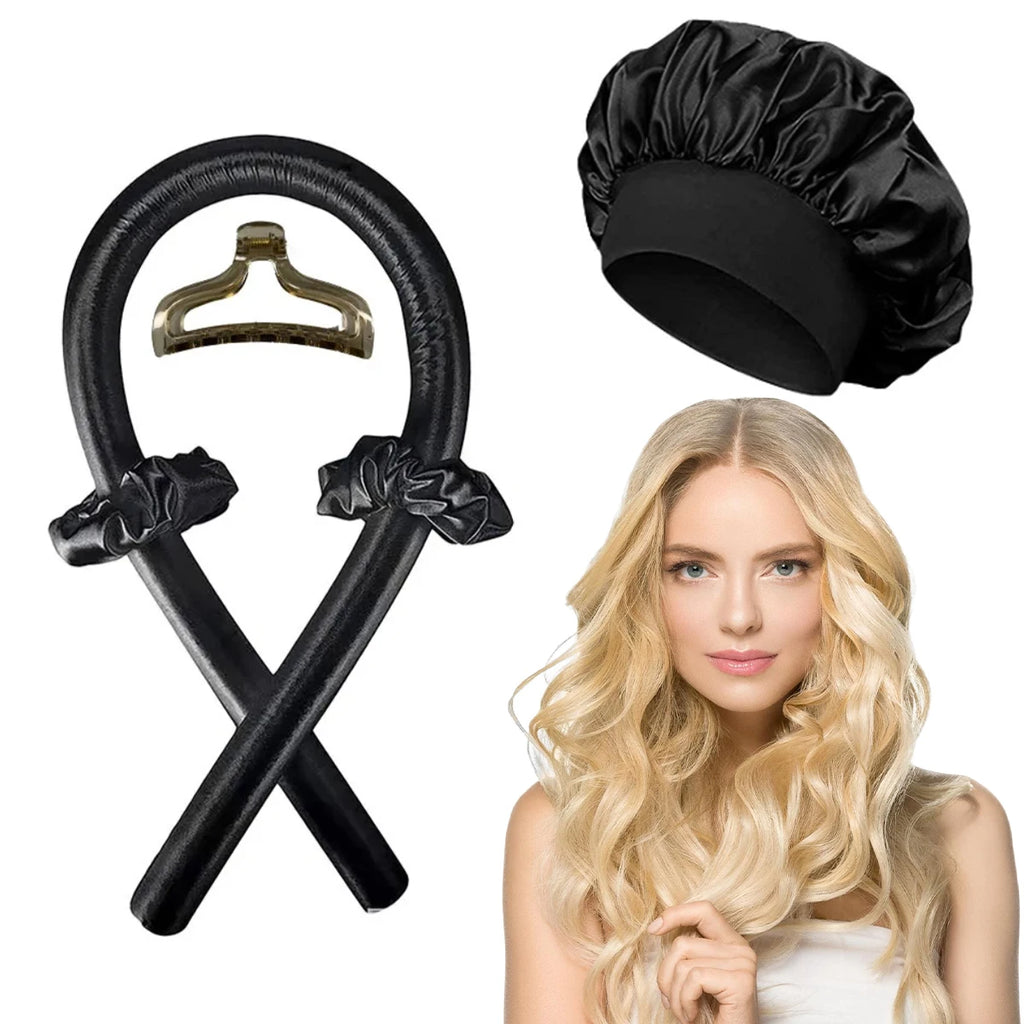 Silk Heatless Curling Set with Satin Bonnet