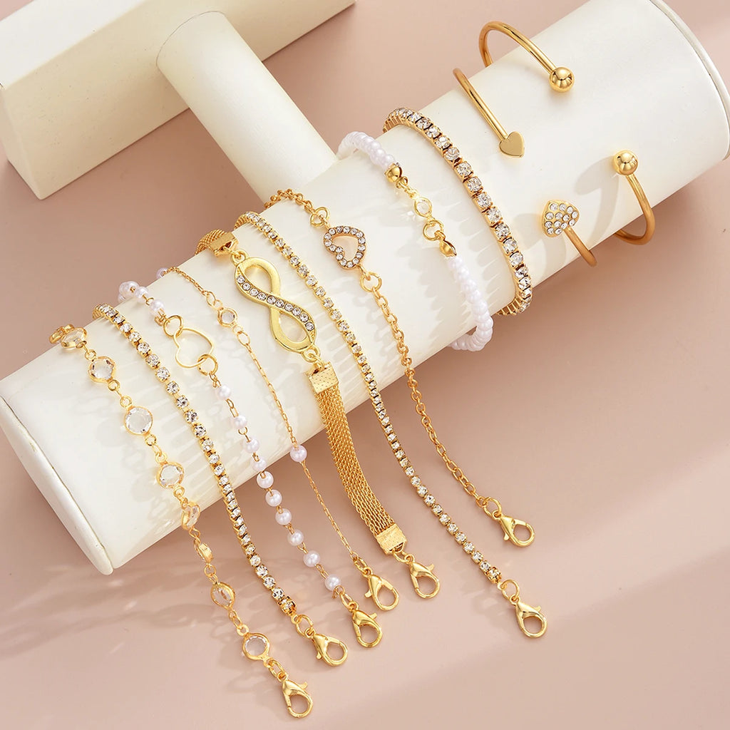 Luxury Gold Charm Bracelet Set