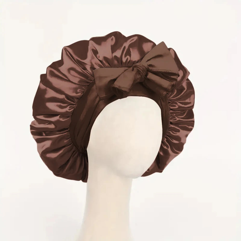 Adjustable Satin Bonnet with Tie