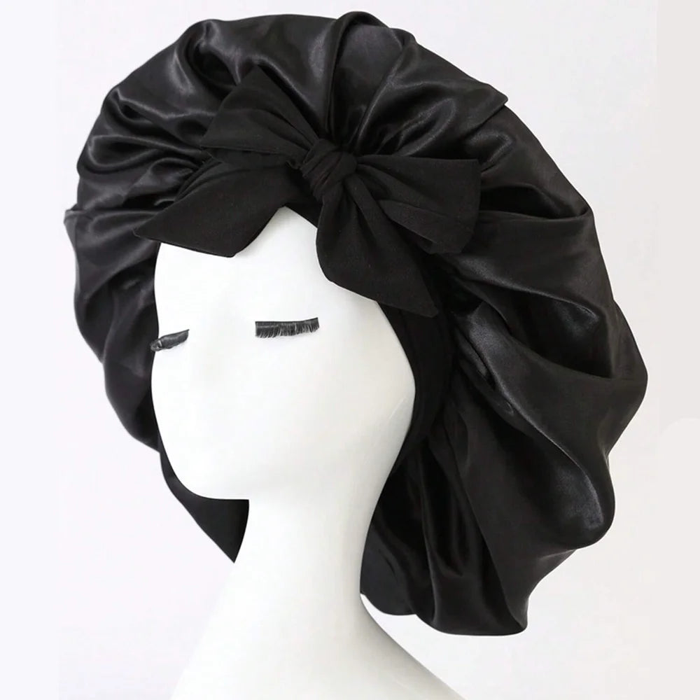 Adjustable Satin Bonnet with Tie