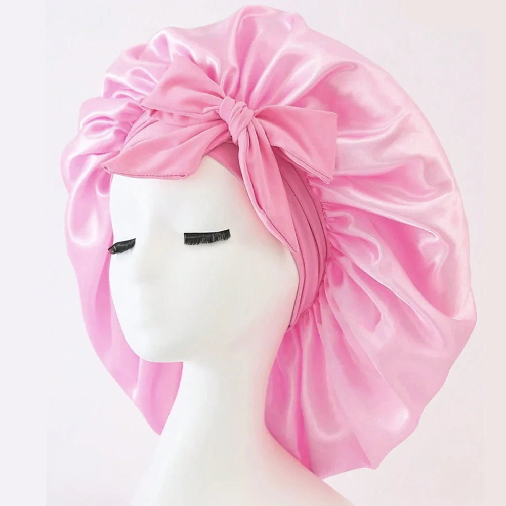 Adjustable Satin Bonnet with Tie