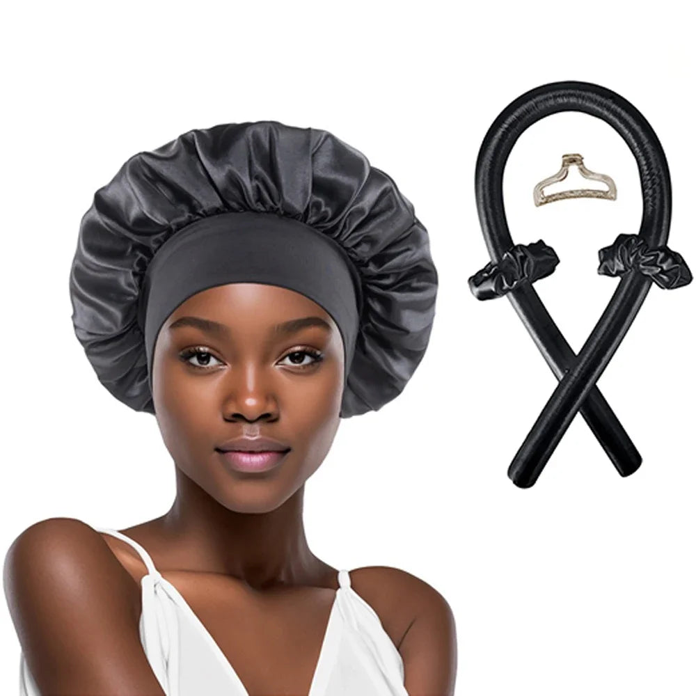 Silk Heatless Curling Set with Satin Bonnet