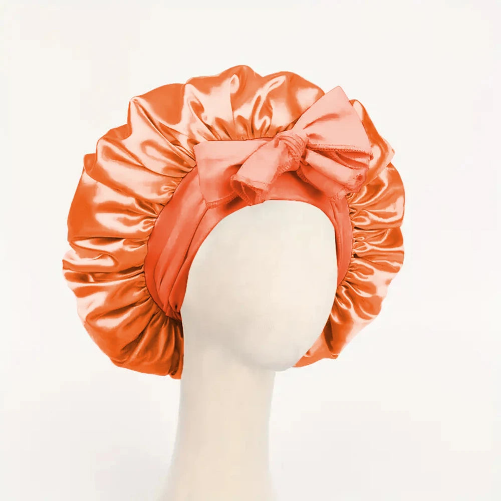 Adjustable Satin Bonnet with Tie