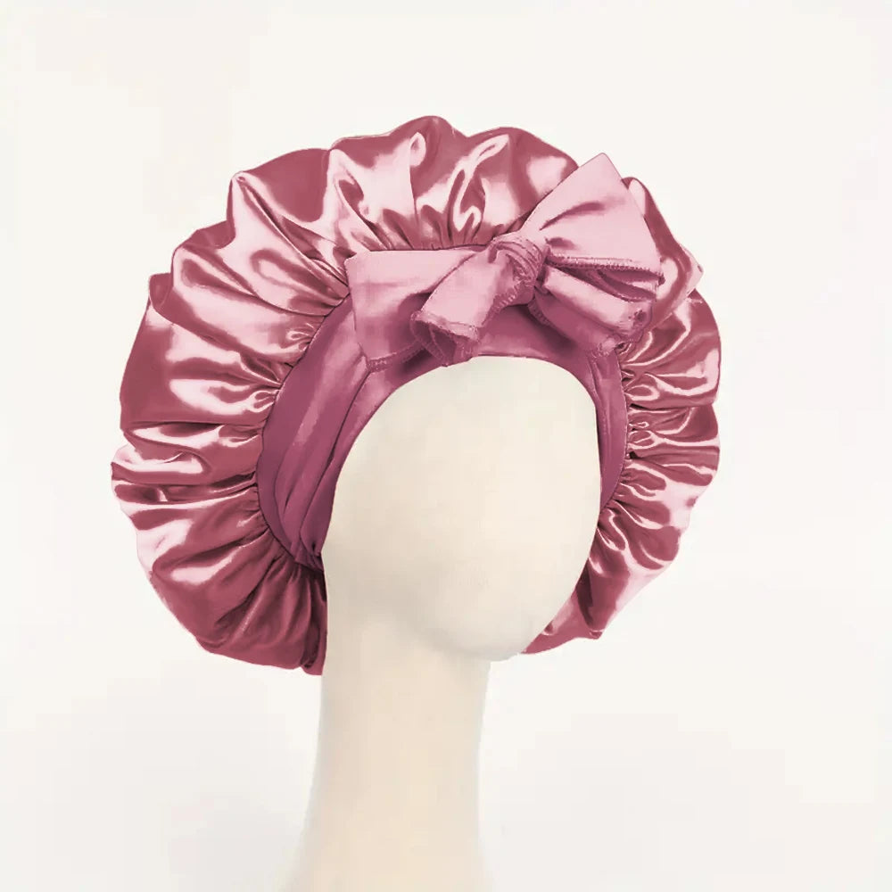 Adjustable Satin Bonnet with Tie