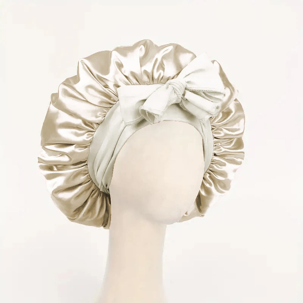 Adjustable Satin Bonnet with Tie