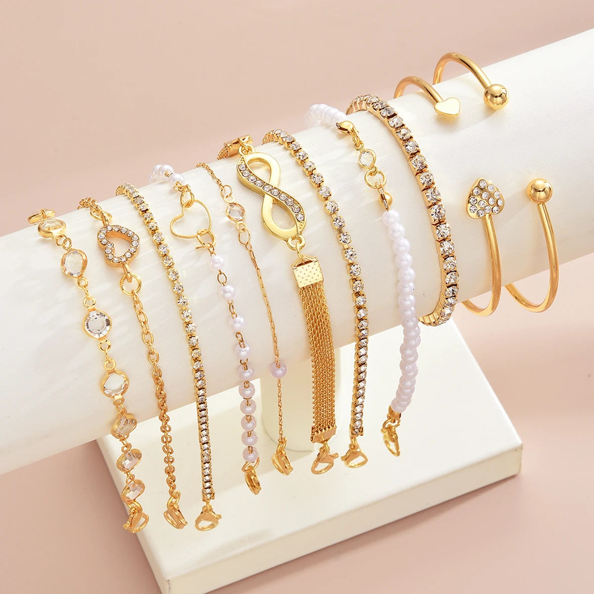 Luxury Gold Charm Bracelet Set