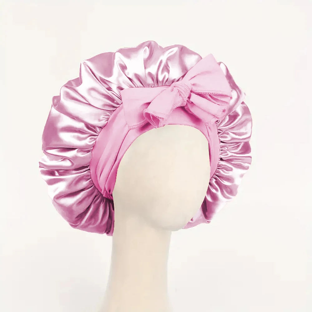 Adjustable Satin Bonnet with Tie