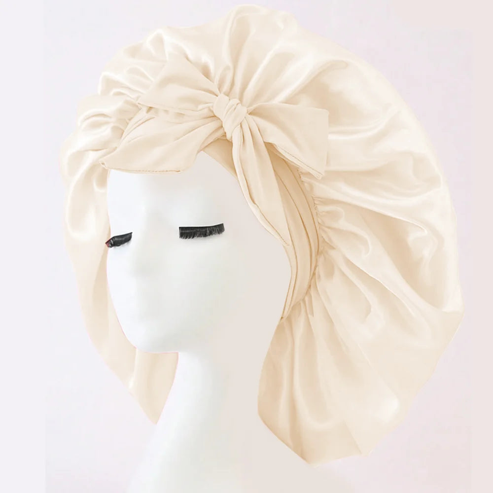 Adjustable Satin Bonnet with Tie