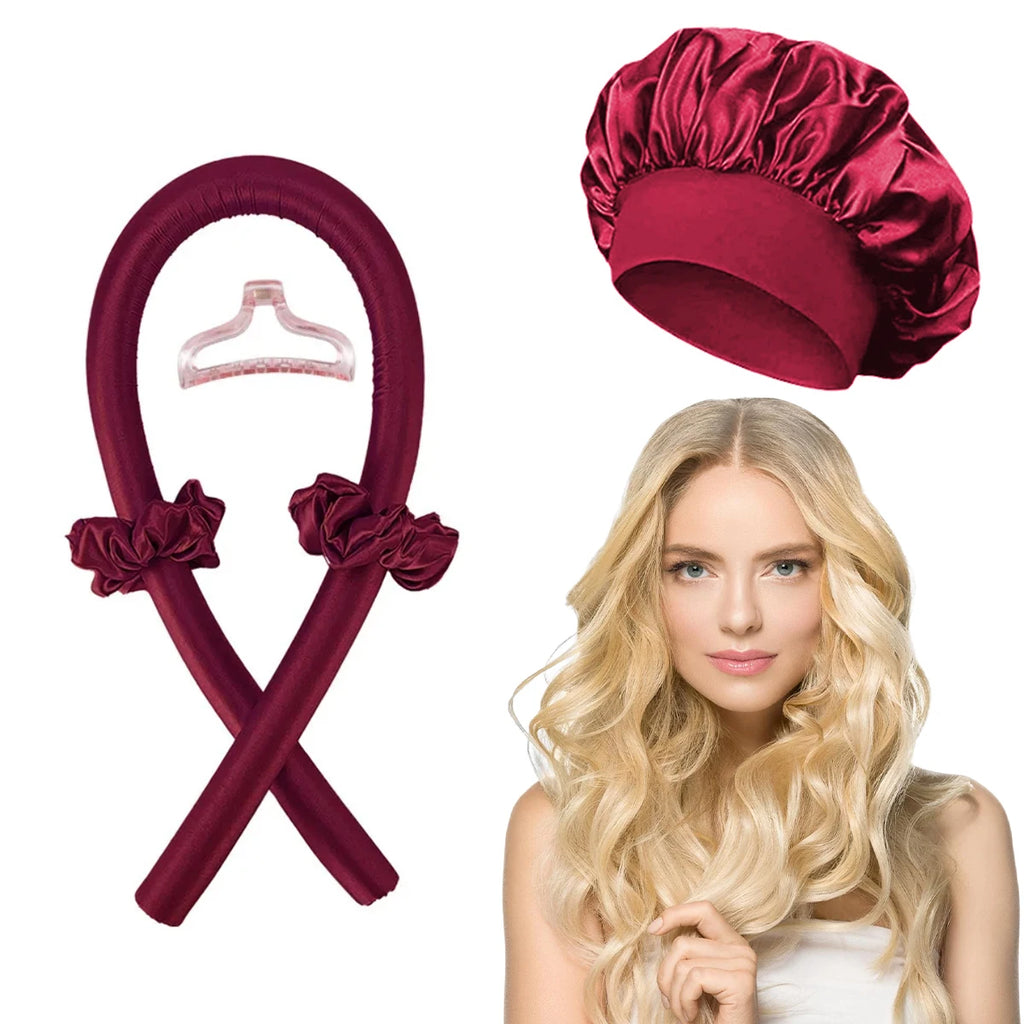 Silk Heatless Curling Set with Satin Bonnet