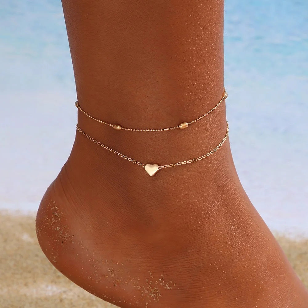 Bohemian Geometric Anklet Set