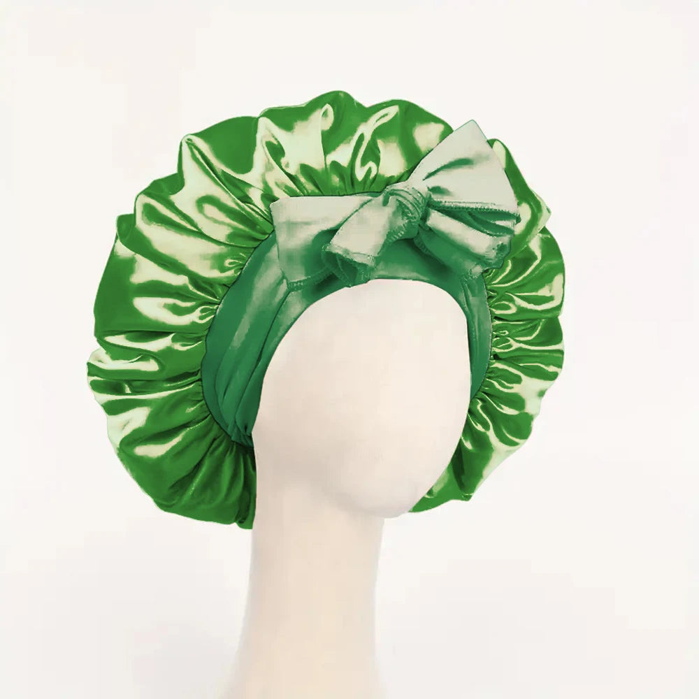Adjustable Satin Bonnet with Tie