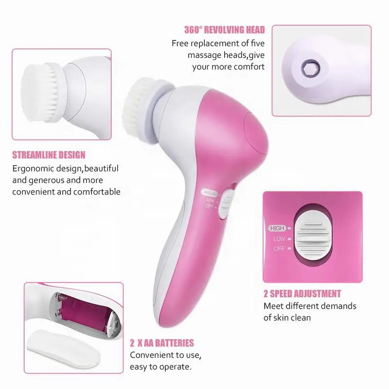 5-In-1 Electric Facial Cleansing Brush