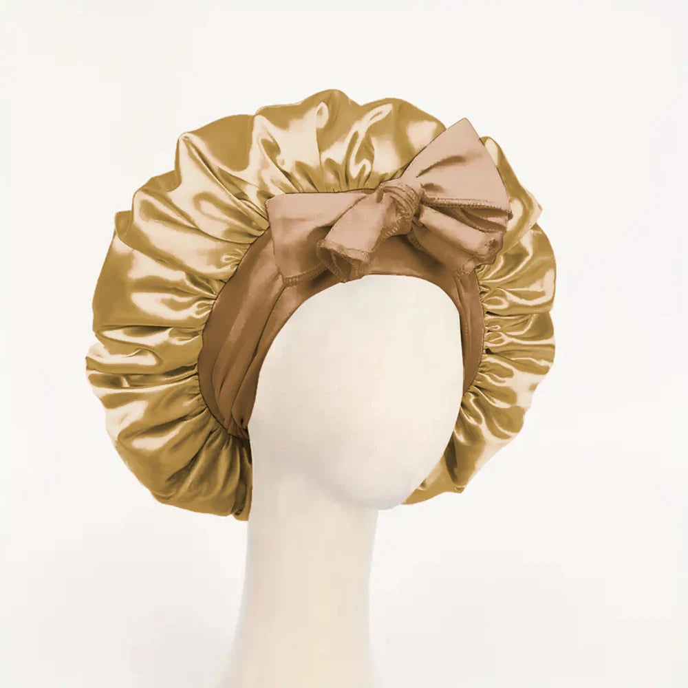 Adjustable Satin Bonnet with Tie