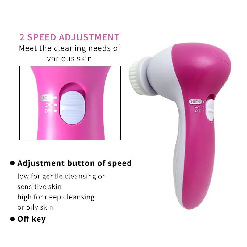 5-In-1 Electric Facial Cleansing Brush