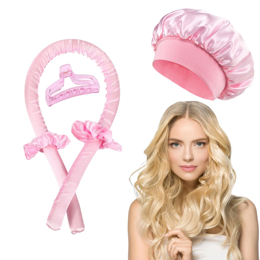 Silk Heatless Curling Set with Satin Bonnet