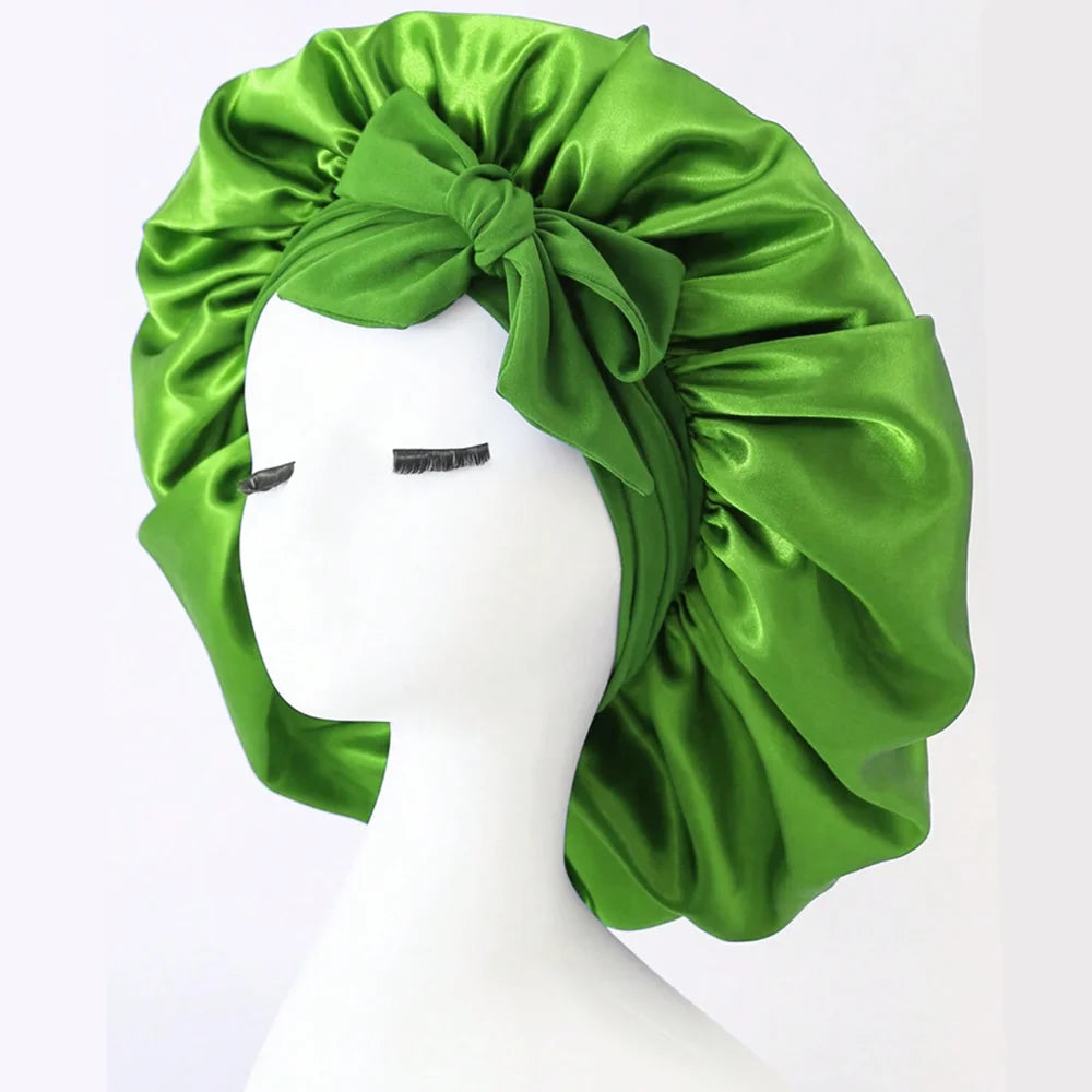 Adjustable Satin Bonnet with Tie