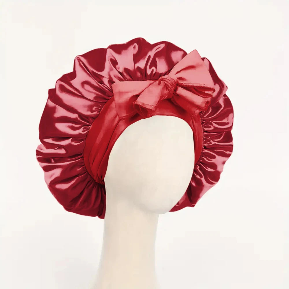 Adjustable Satin Bonnet with Tie