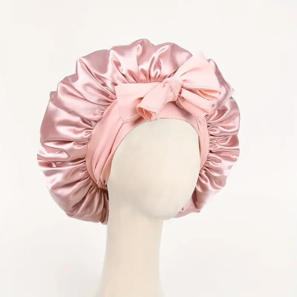 Adjustable Satin Bonnet with Tie