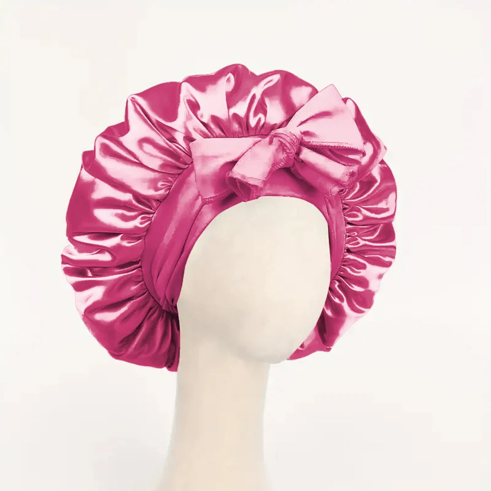 Adjustable Satin Bonnet with Tie