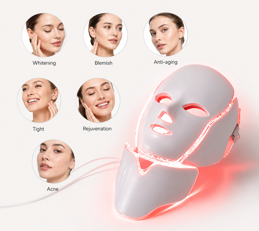 7-Color LED Face and Neck Therapy Mask